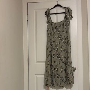 Reformation Olive Floral Midi Dress
